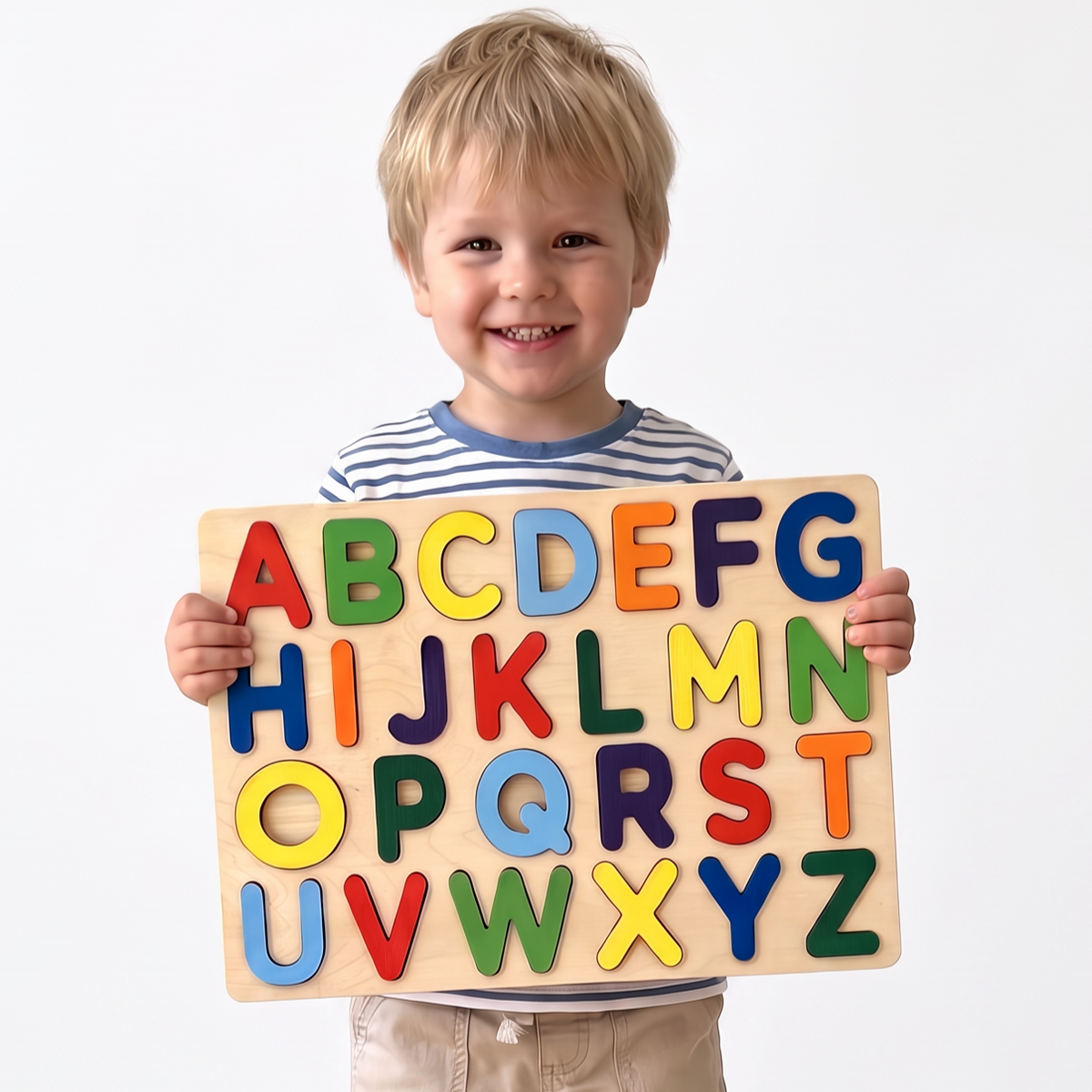 Wooden Alphabet Puzzle, Preschool Educational Toy