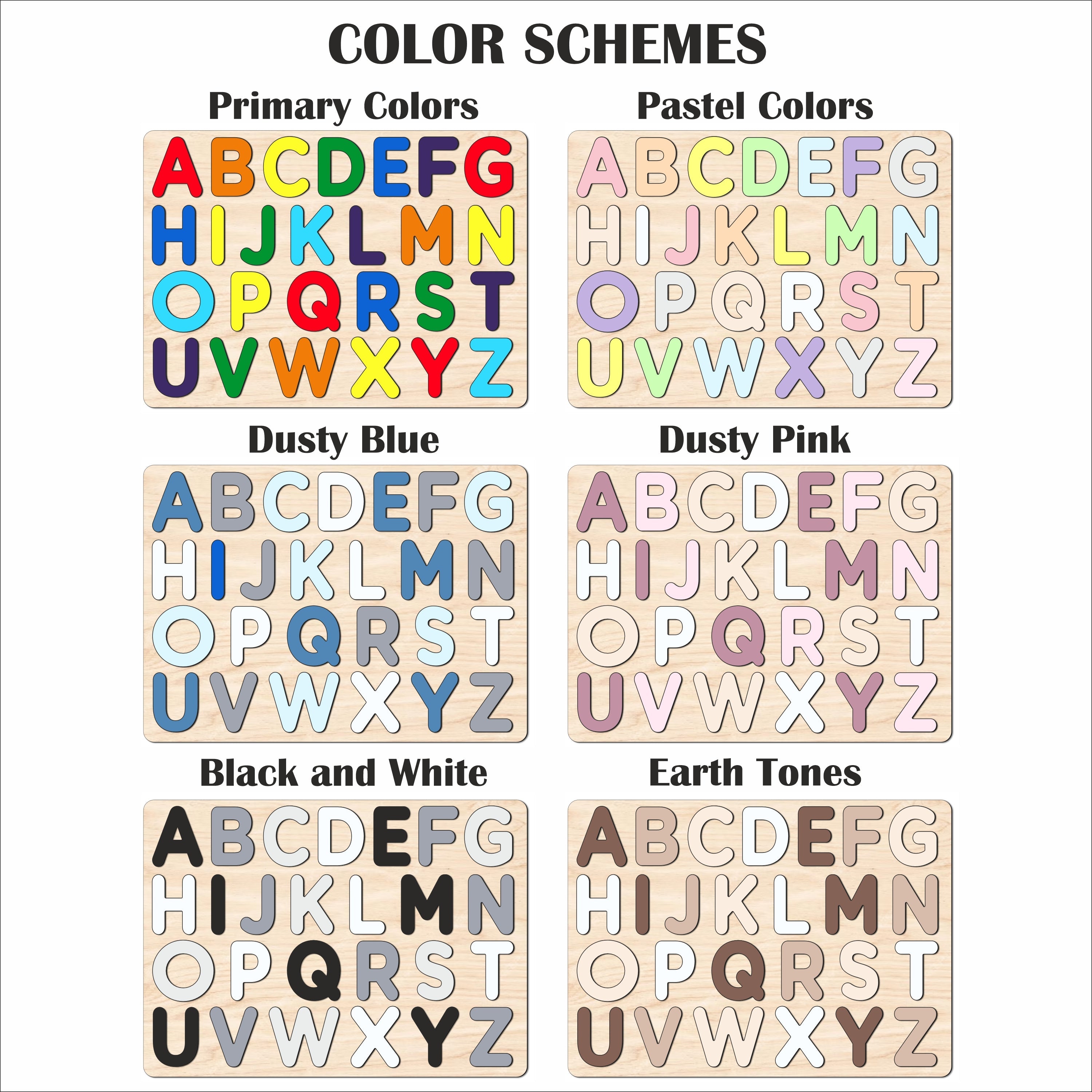 Wooden Alphabet Puzzle, Preschool Educational Toy