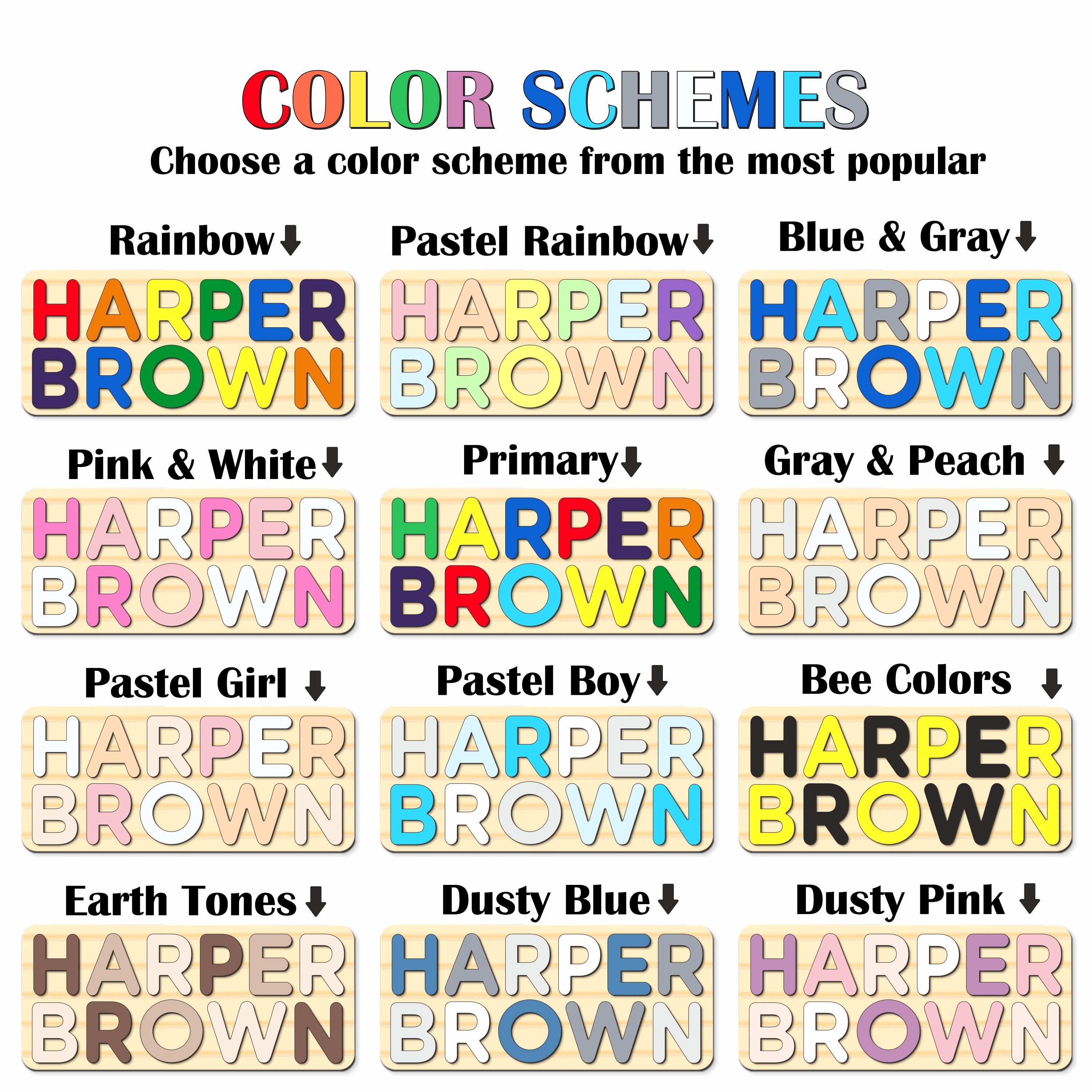 Wooden Personalized Two Name Puzzle