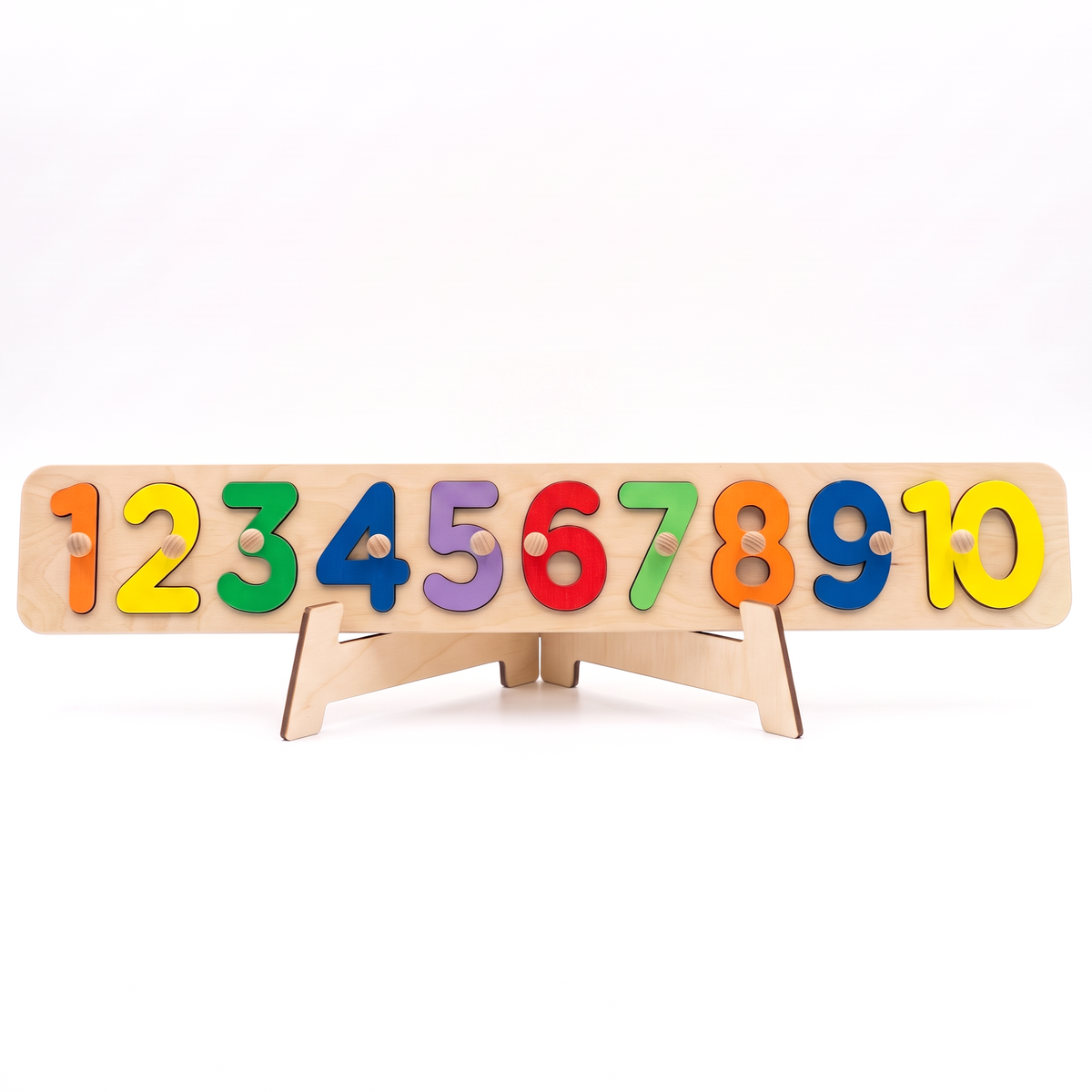 Wooden Number Puzzle for Kids, 1 to 10 Counting Board, Preschool Puzzle