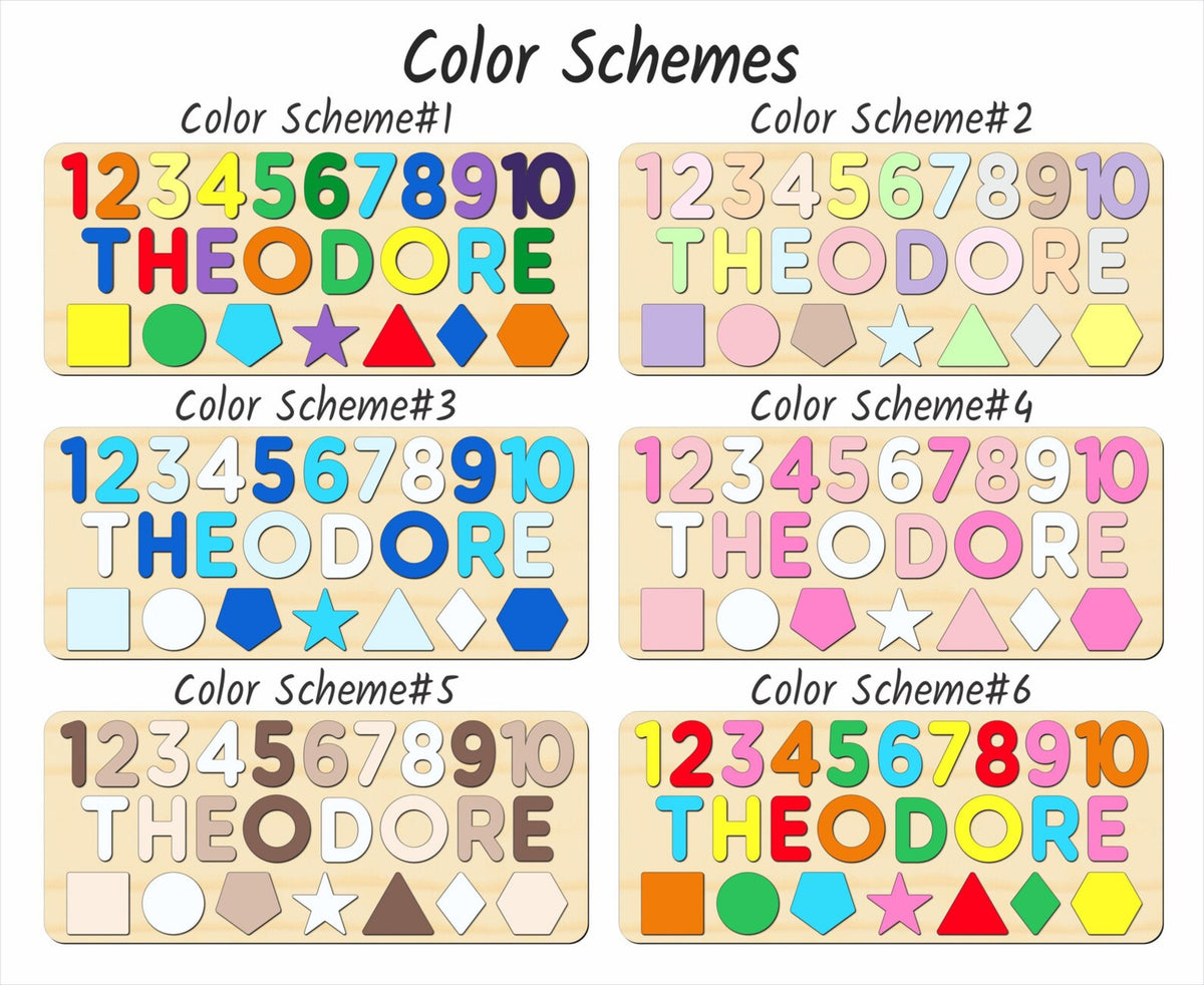Educational Puzzle with Shapes and Numbers For Toddlers