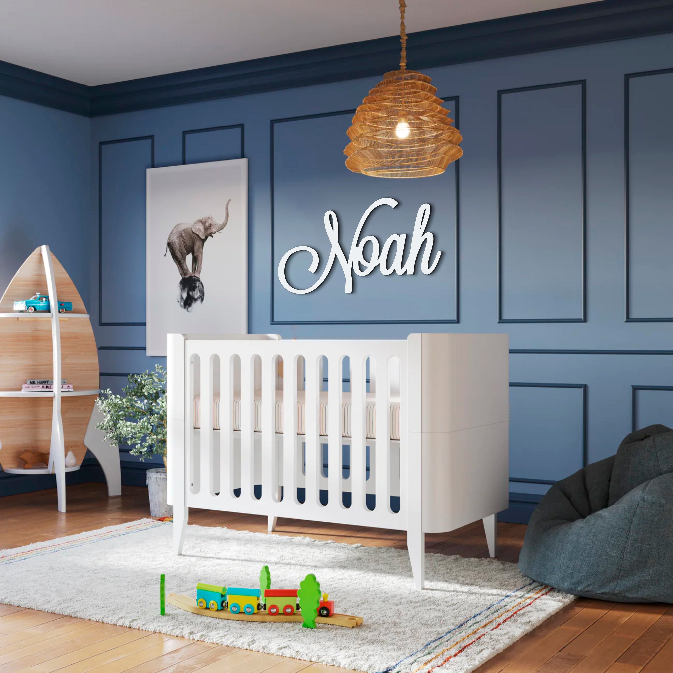 Wooden Baby Name Sign for Nursery Wall, Customized Name Sign