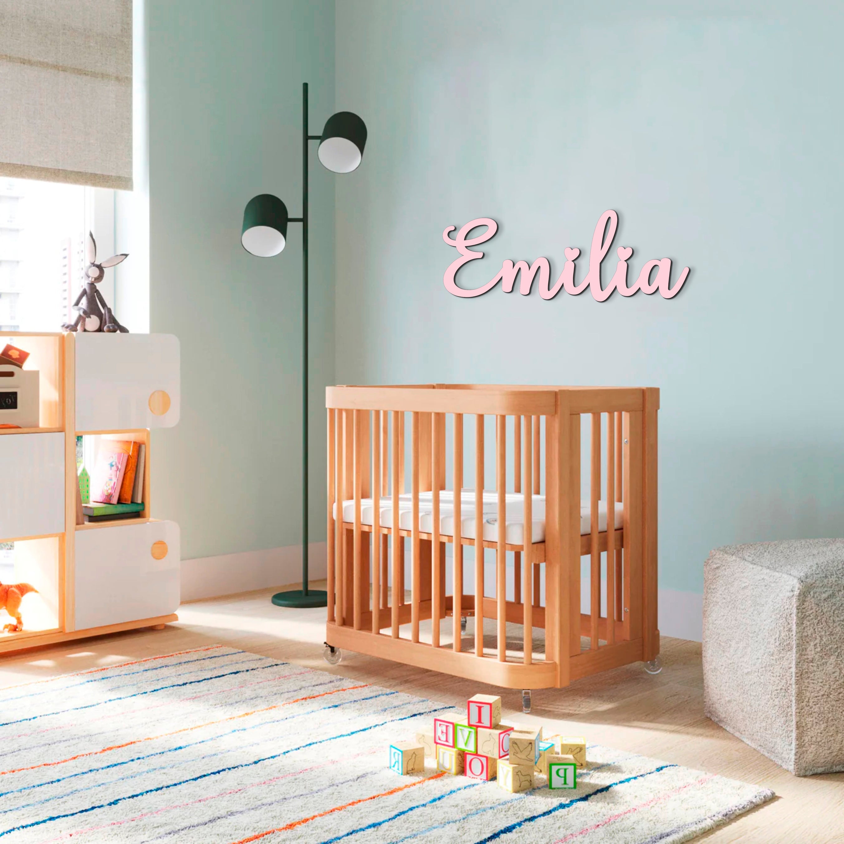 Wooden Baby Name Sign for Nursery Wall, Customized Name Sign