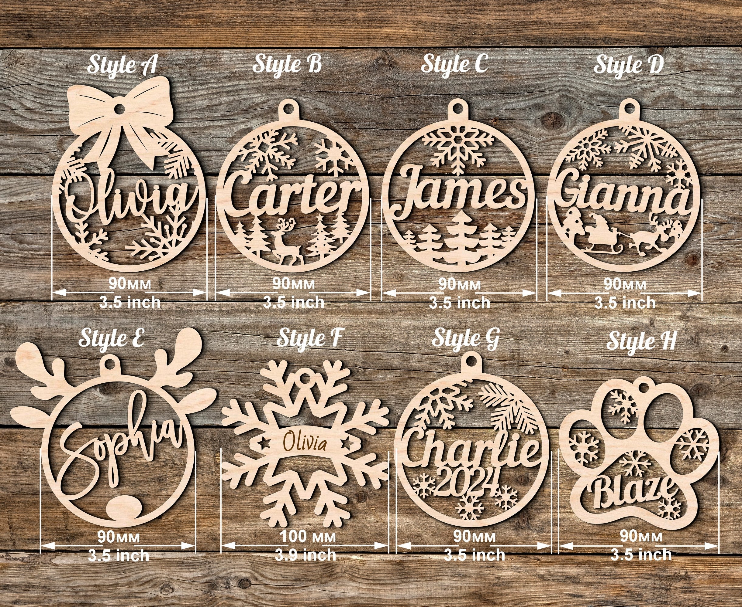 Personalized Wooden Christmas Ornaments