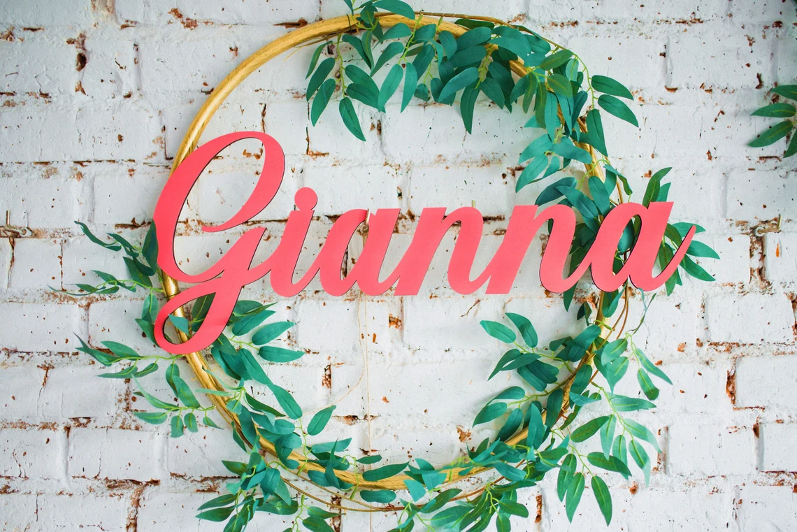 Wooden name sign