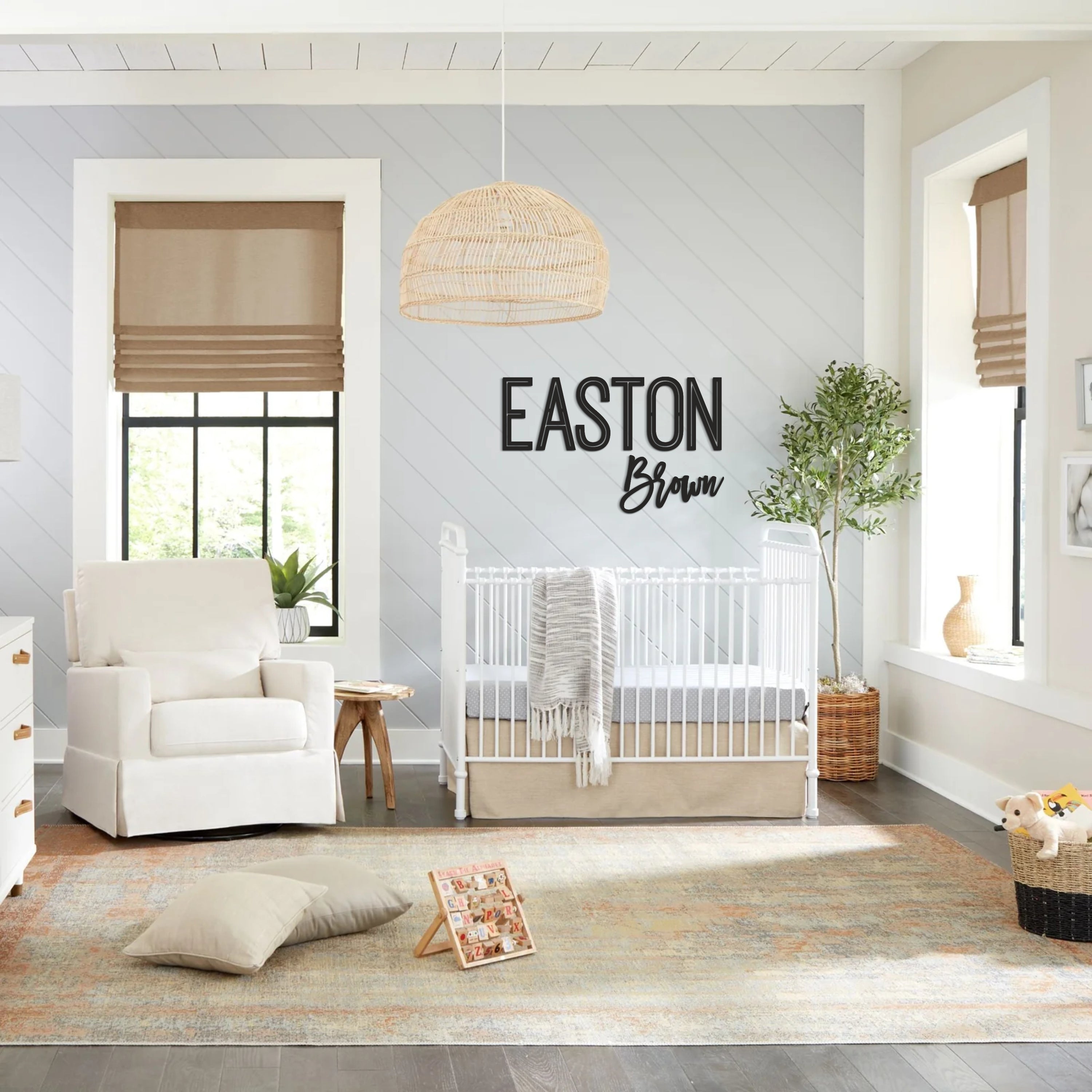 First & Middle Wooden Name Sign