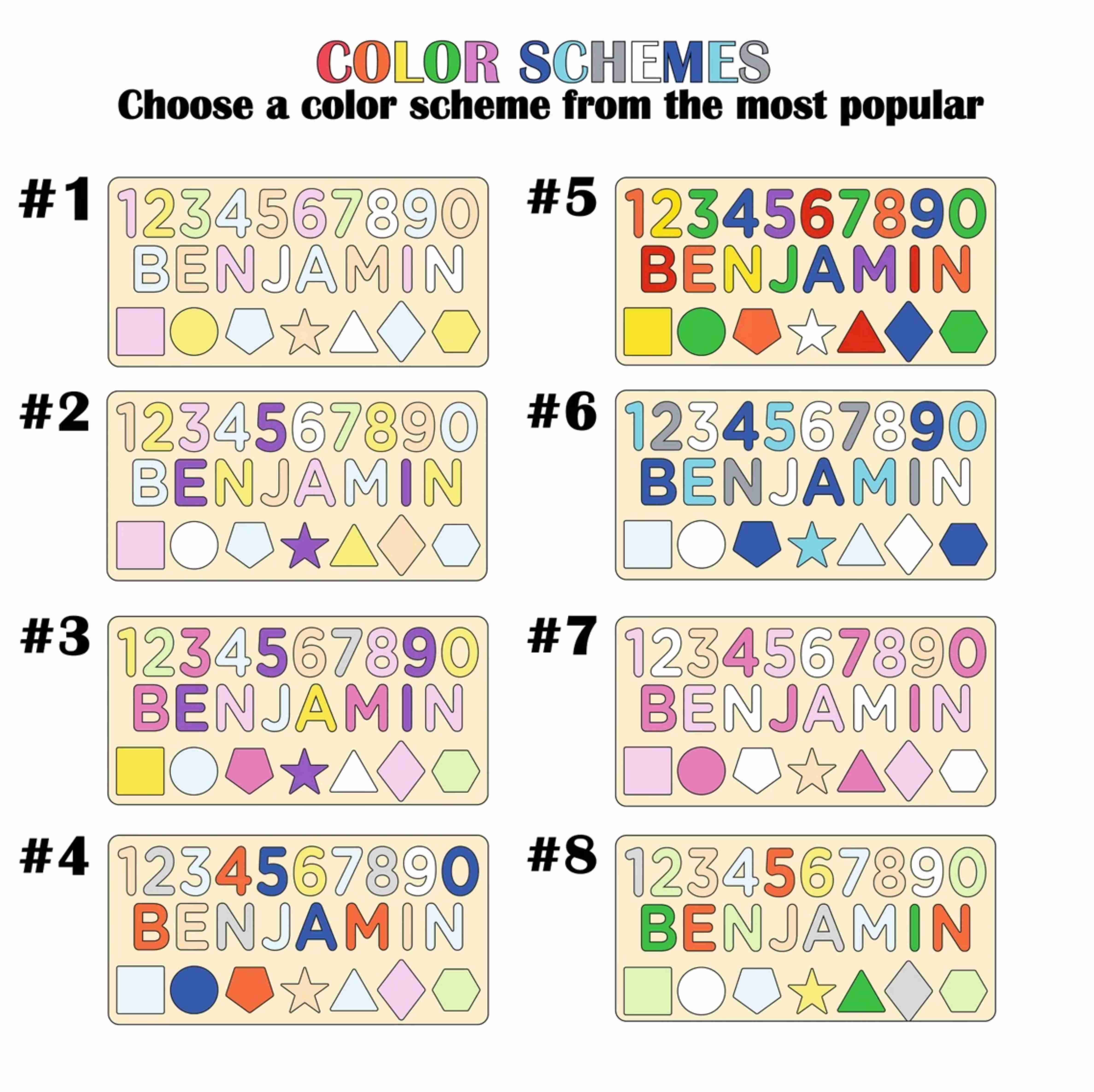 Educational Puzzle with Shapes and Numbers For Toddlers