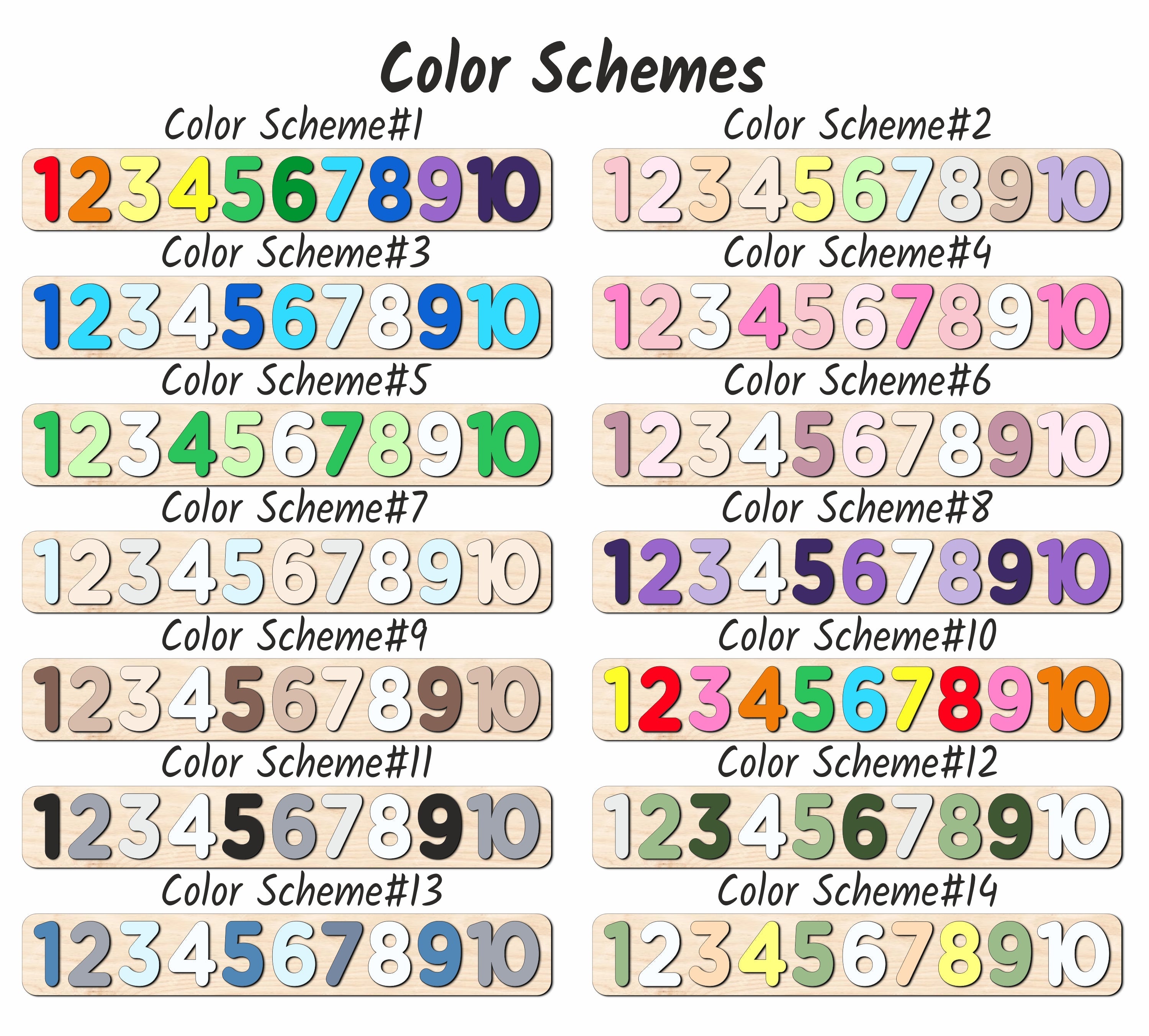 Wooden Number Puzzle for Kids, 1 to 10 Counting Board, Montessori Toy, Preschool Puzzle