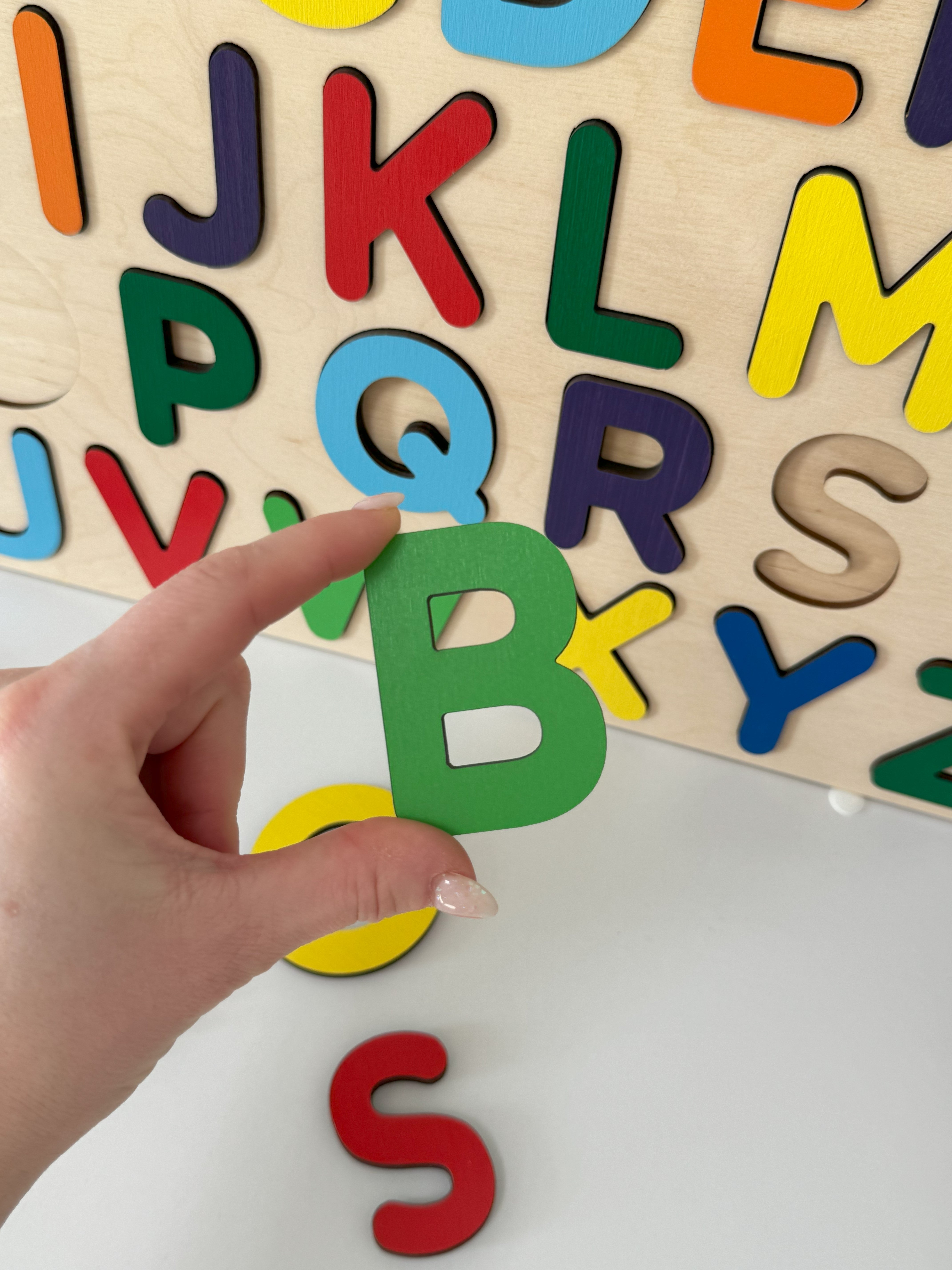 Wooden Alphabet Puzzle, Preschool Educational Toy