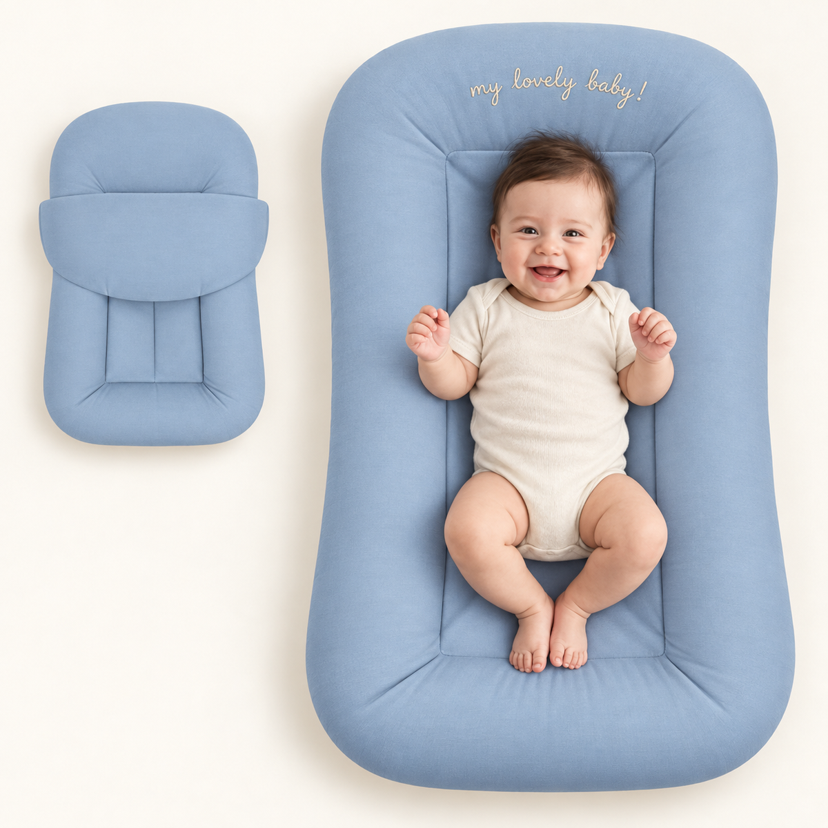 Portable Baby Lounger with Washable Cotton Cover
