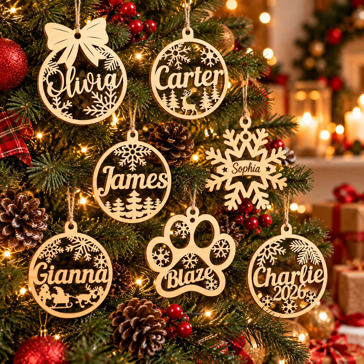 Personalized Wooden Christmas Ornaments