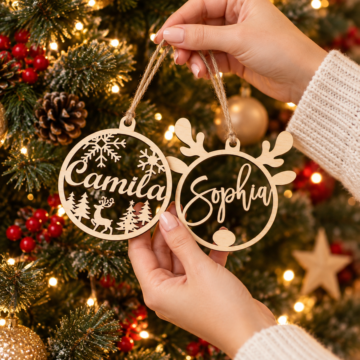 Personalized Wooden Christmas Ornaments