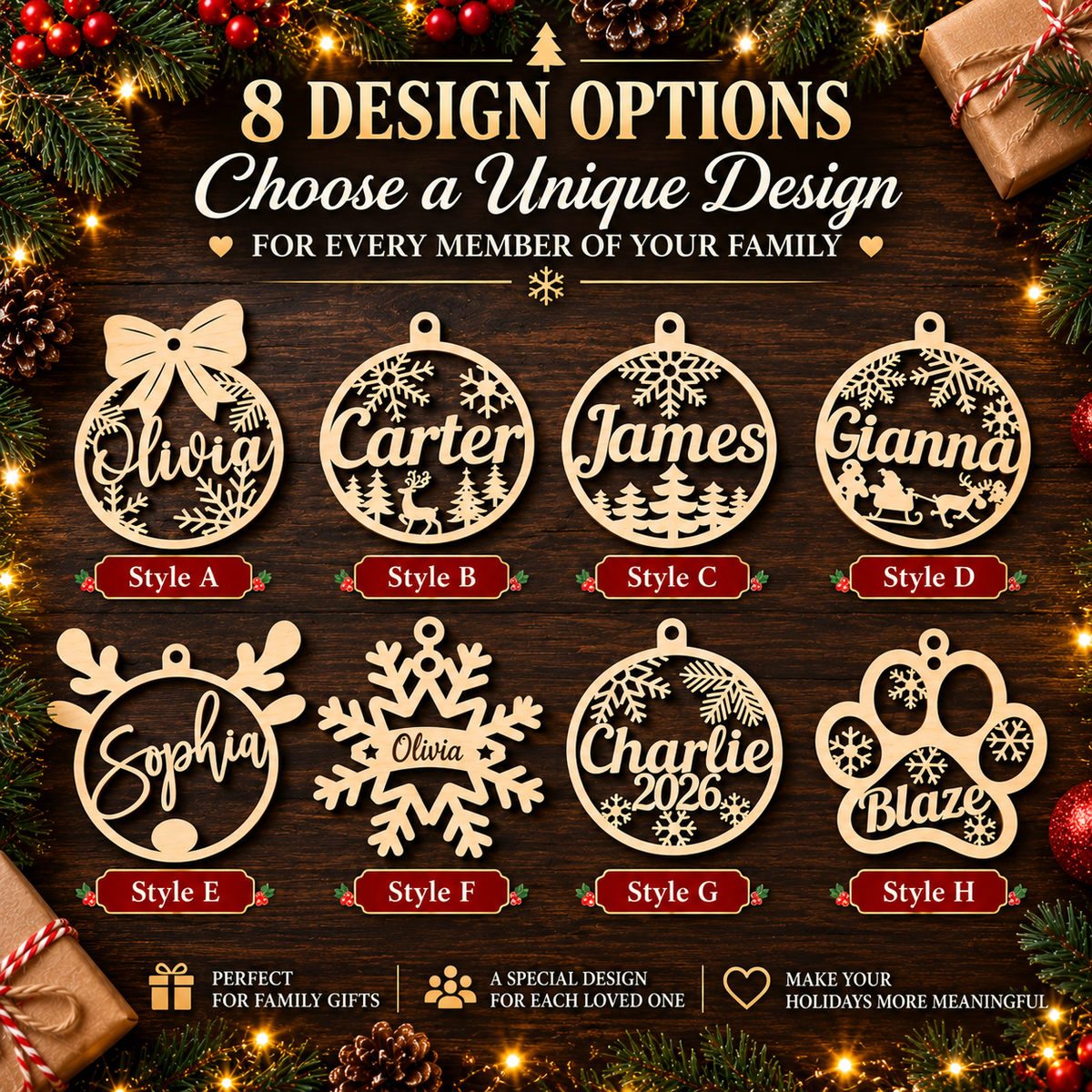 Personalized Wooden Christmas Ornaments