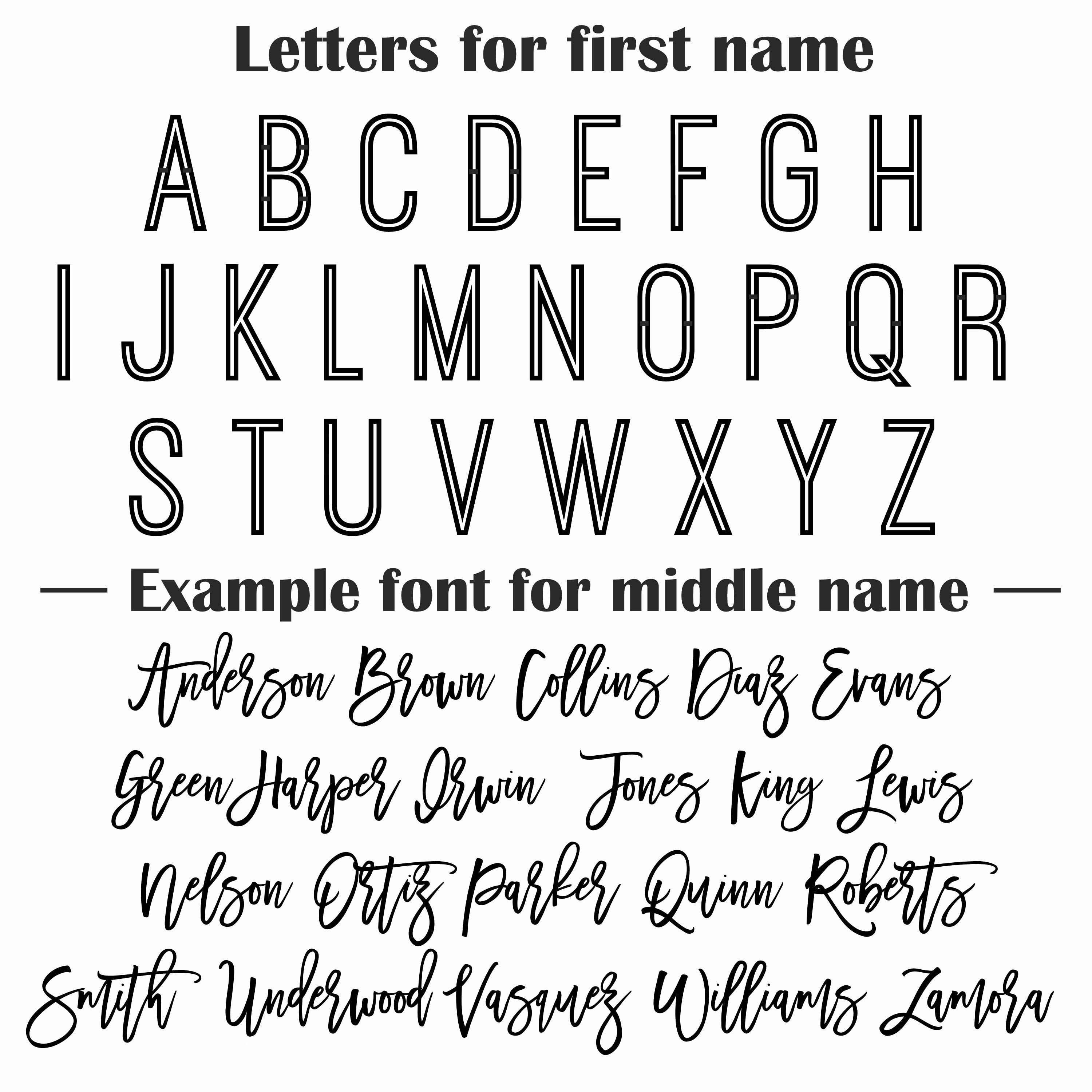 First & Middle Wooden Name Sign