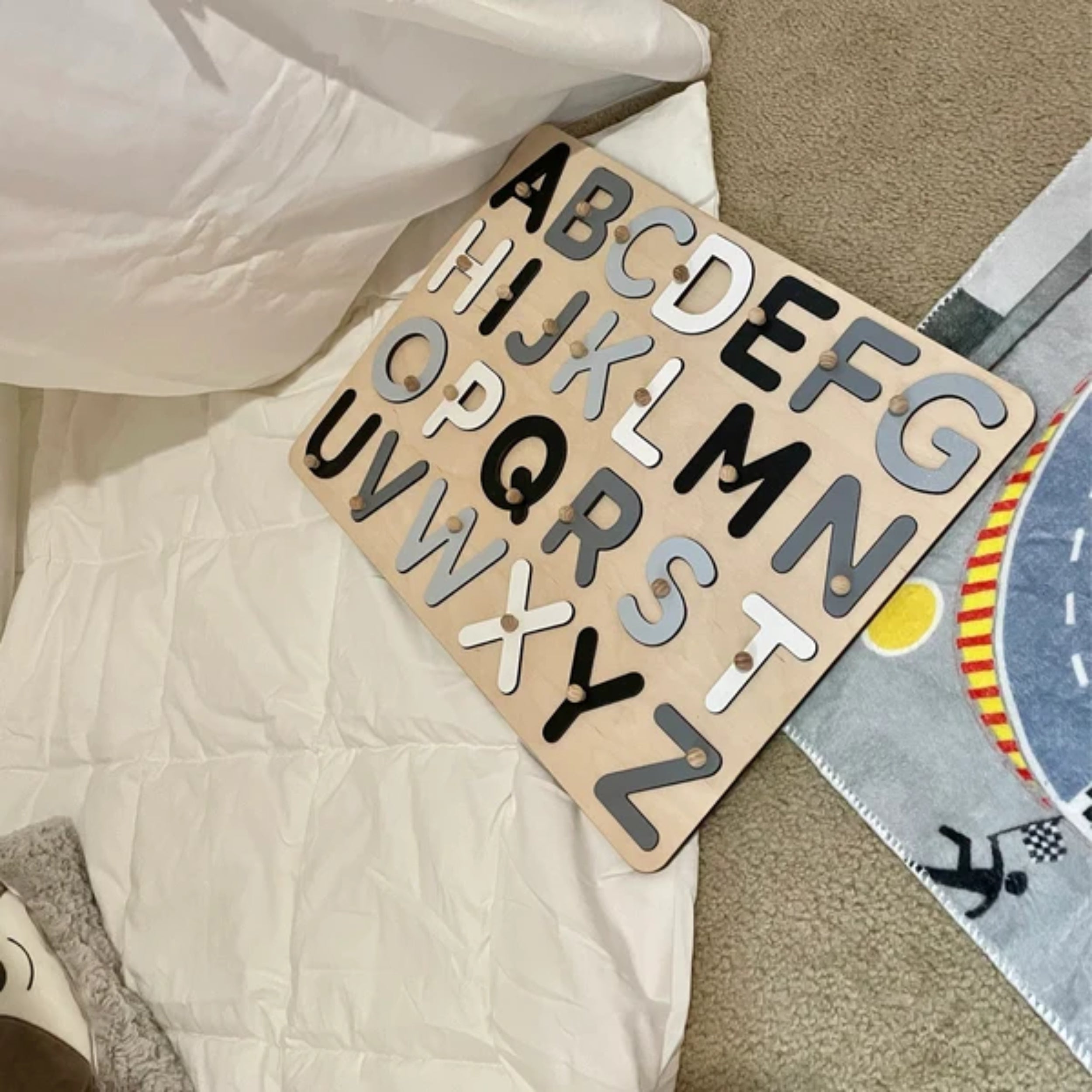 Wooden Alphabet Puzzle, Preschool Educational Toy