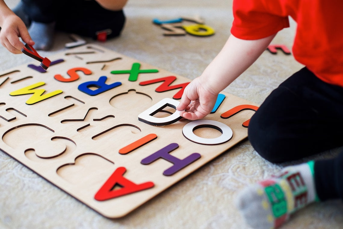 Wooden Alphabet Puzzle, Preschool Educational Toy
